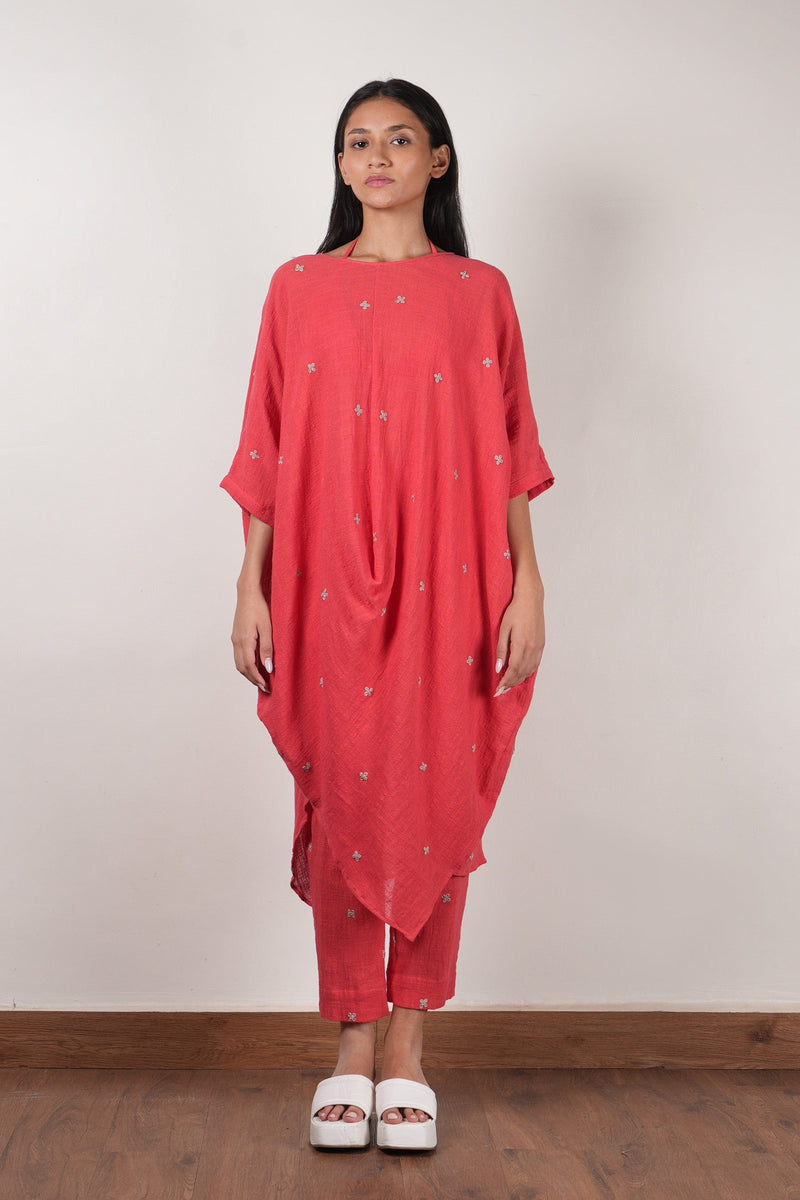 Mati Outfit Sets XS MATI COWL TUNIC SET CORAL (Ready to Ship)