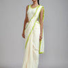 Mati Outfit Sets XS Off-White with Neon Green Saree & Smocked Bodysuit Set (2 PCS)