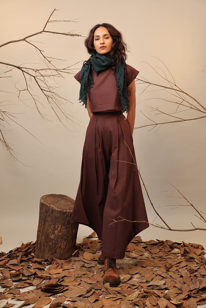 Mati Pants Brown PL Cowl Pants