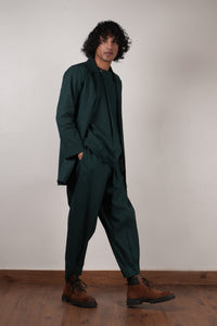 Mati PANTS Men's Green Pleated Trousers