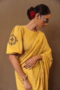 Mati SAREE Mustard Zari Club EMB Saree