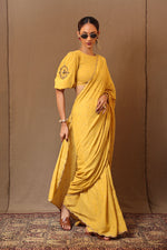 Mati SAREE Mustard Zari Club EMB Saree