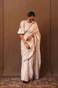 Mati SAREE Off-White Heart EMB Saree