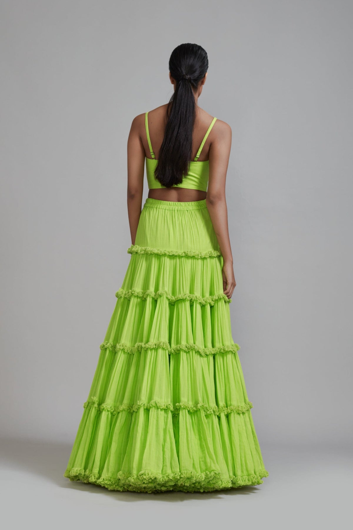 Mati Separates Neon Green Fringed Corset