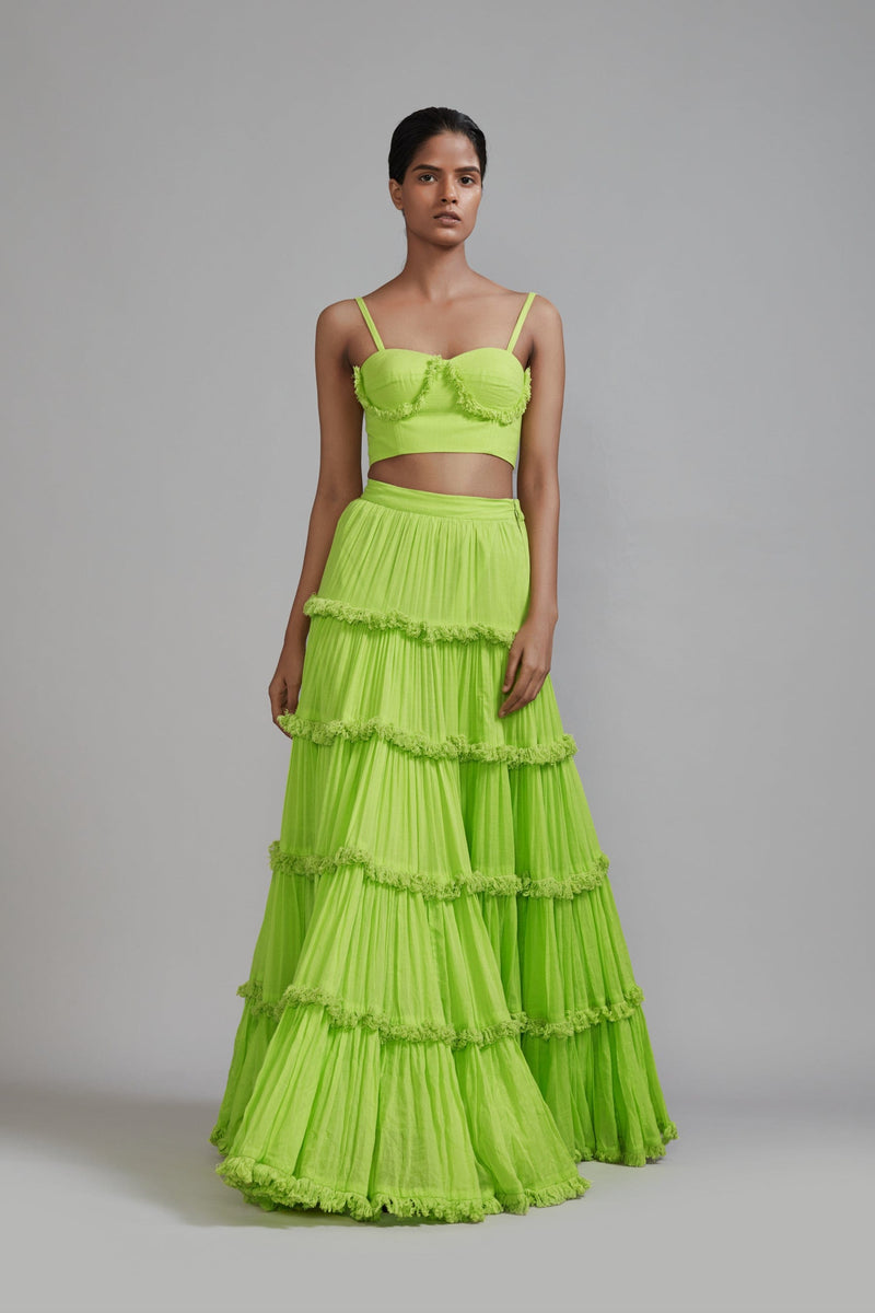 Mati Separates Neon Green Fringed Corset