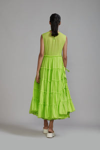 Mati Separates Neon Green Tiered Tie Tunic