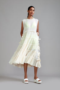 Mati Separates Off-White Tiered Tie Tunic