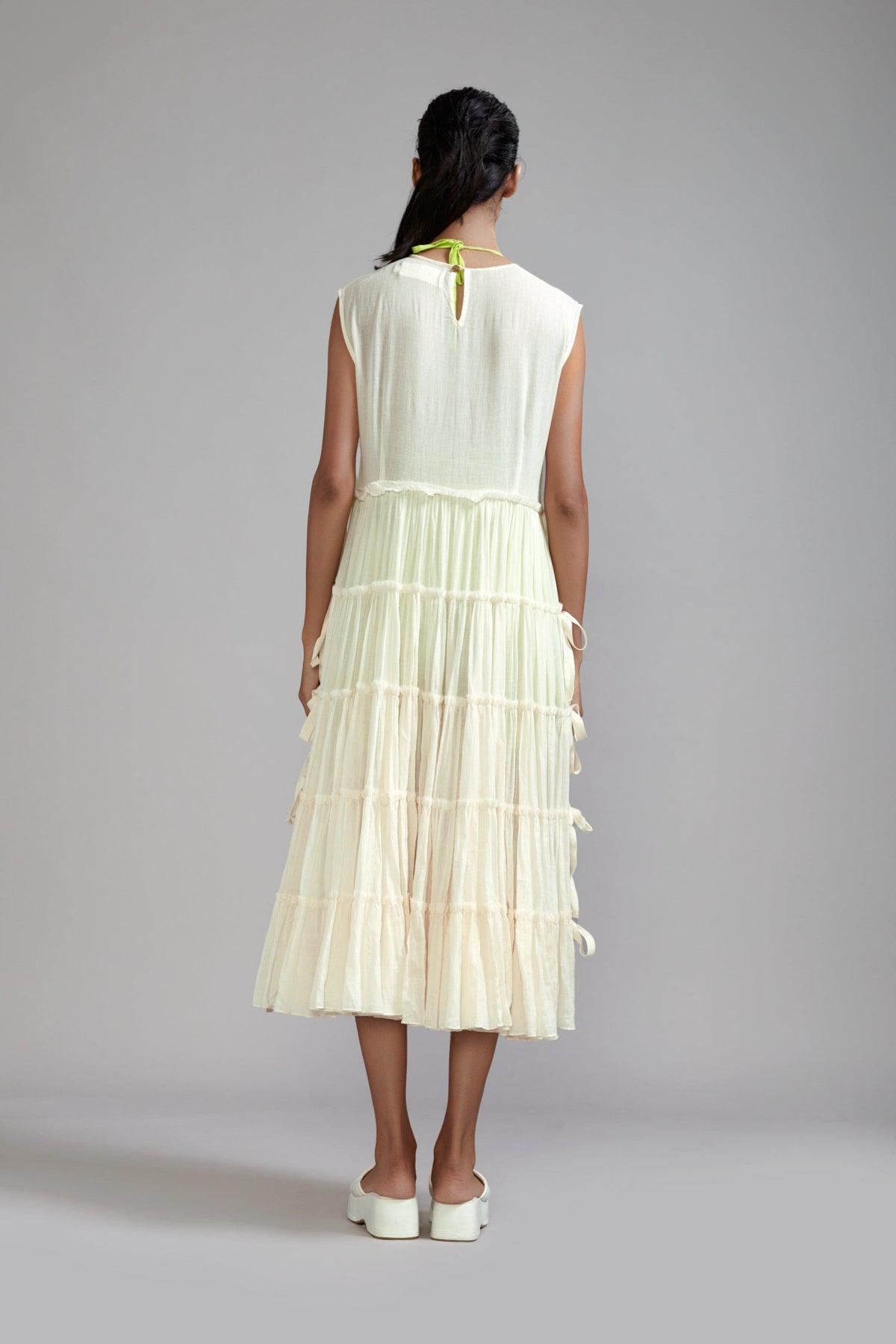 Mati Separates Off-White Tiered Tie Tunic