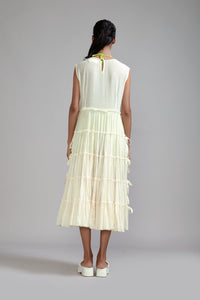 Mati Separates Off-White Tiered Tie Tunic