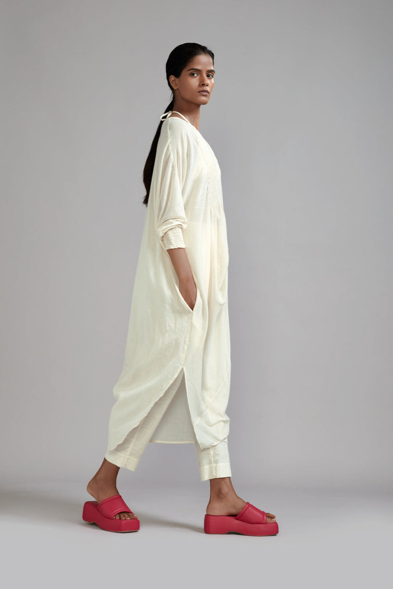 Mati Separates Offwhite Smocked Cowl Tunic