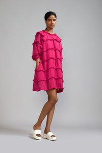 Mati Separates Pink Fringed Short Dress