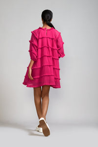 Mati Separates Pink Fringed Short Dress