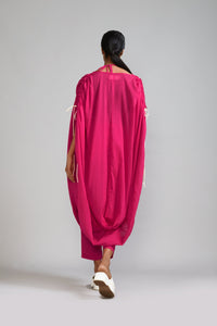 Mati Dresses Pink Gathered Cowl Tunic (Ready to Ship)