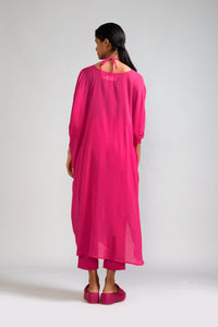 Mati Dresses Pink Smocked Cowl Tunic (Ready to Ship)