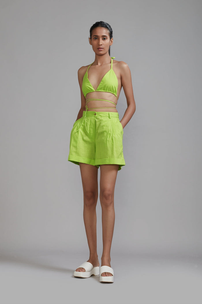 Mati Separates XS Neon Green Overlap Bralette