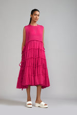 Mati Separates XS Pink Tiered Tie Tunic