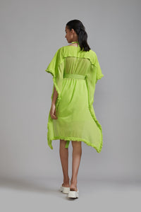 Mati SET Neon Green Fringed Kaftan Co-Ords (3 PCS)