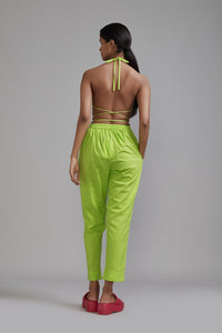 Mati SET Neon Green Overlap Bralette & SE Pant Set (2 PCS)