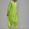 Mati SET Neon Green Smocked Cowl Tunic Set (3 PCS)