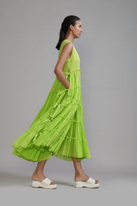 Mati SET Neon Green Tiered Tie Tunic Set (3 PCS)