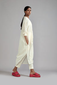 Mati SET Off-White Smocked Cowl Tunic Set (3 PCS)