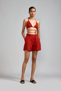 Mati SET XS Mati Red Overlap Bralette & Shorts Set (2 PCS)