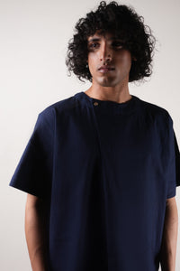 Mati Shirts & Tops Blue Overlap Men's T-Shirt