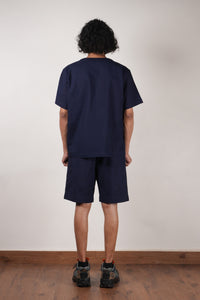 Mati Shirts & Tops Blue Overlap Men's T-Shirt