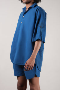 Mati Shirts & Tops Men's Blue Oversized Shirt