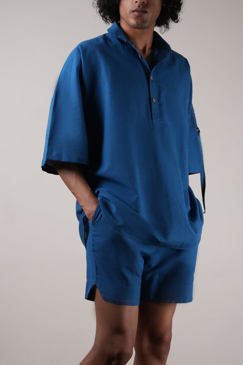 Mati Shirts & Tops Men's Blue Oversized Shirt