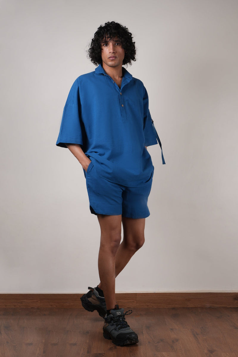 Mati Shirts & Tops Men's Blue Oversized Shirt