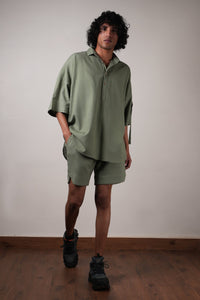 Mati Shirts & Tops Men's Green Oversized Shirt