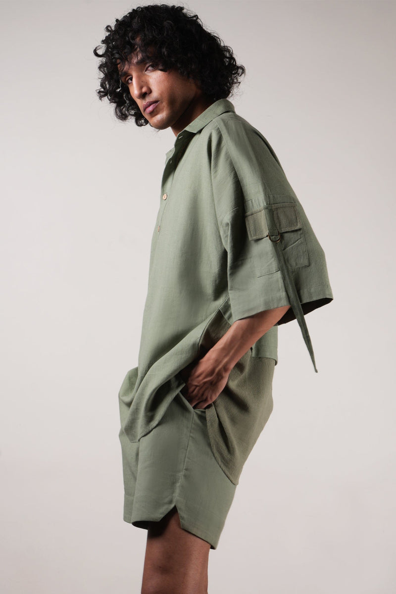 Mati Shirts & Tops Men's Green Oversized Shirt