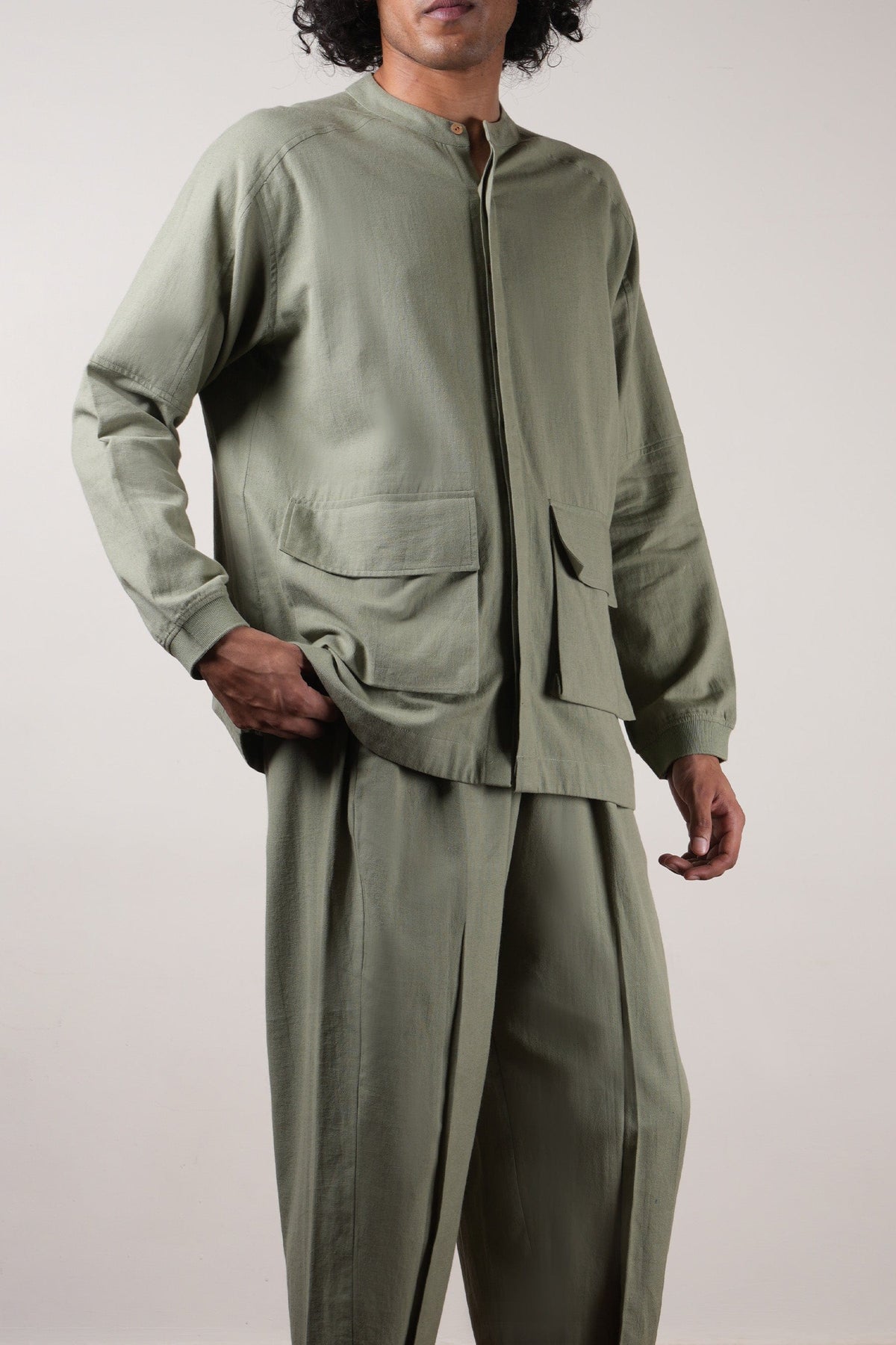 Mati Shirts & Tops Men's Green Safari Pocket Shirt