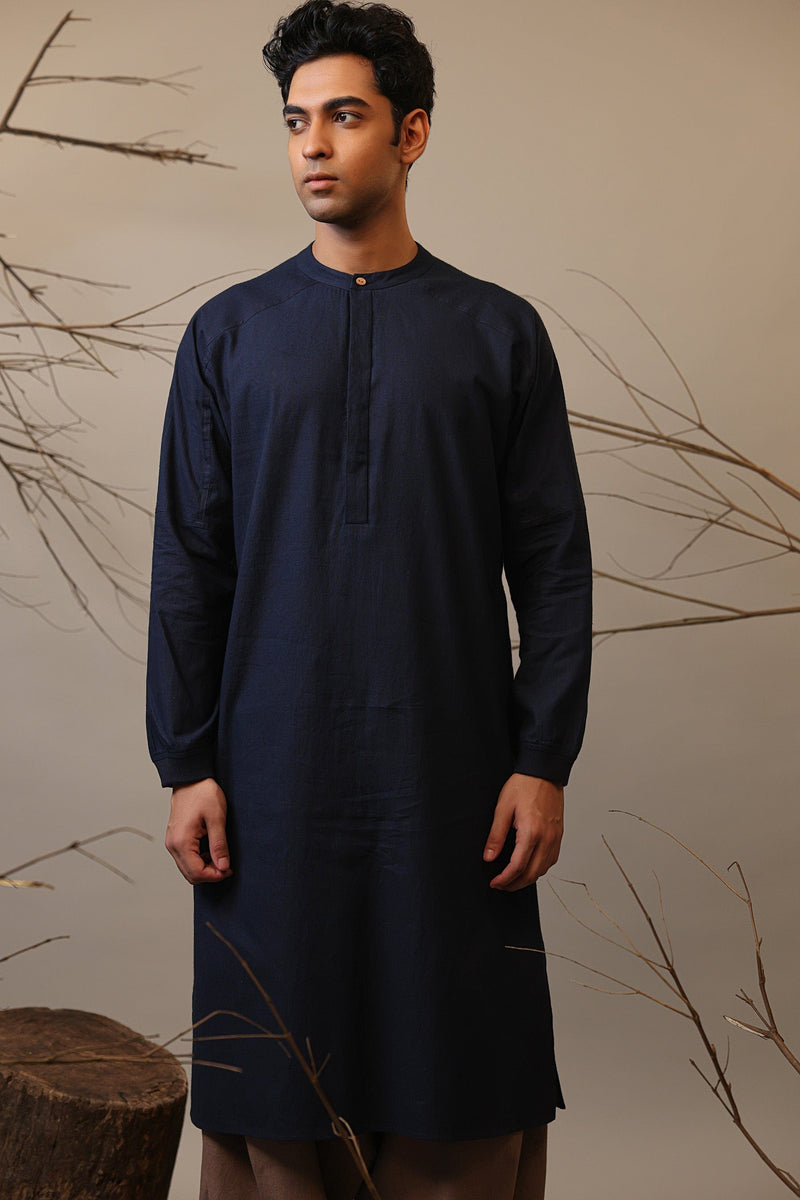 Mati Shirts & Tops Men's Raglan Blue Kurta