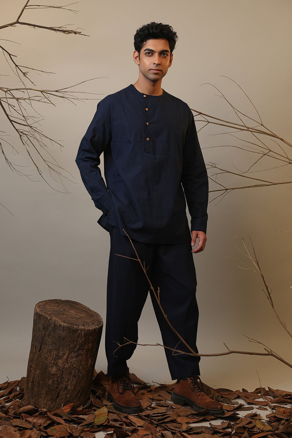 Mati Shirts & Tops Men's Roots Blue Short Kurta