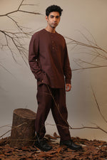 Mati Shirts & Tops Men's Roots Brown Short Kurta