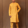 Mati Shirts & Tops Mustard EMB Zari Clubs SB Cotton Kurta