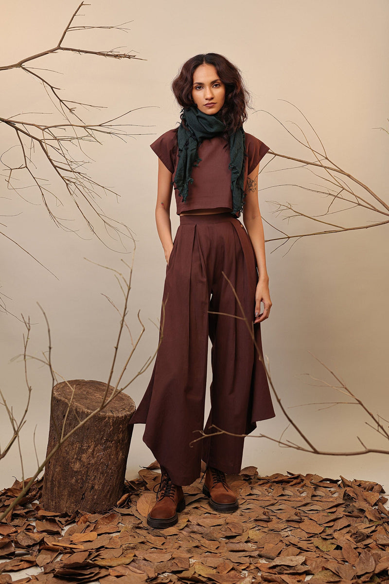 Mati Shirts & Tops Roots Brown Crop Top