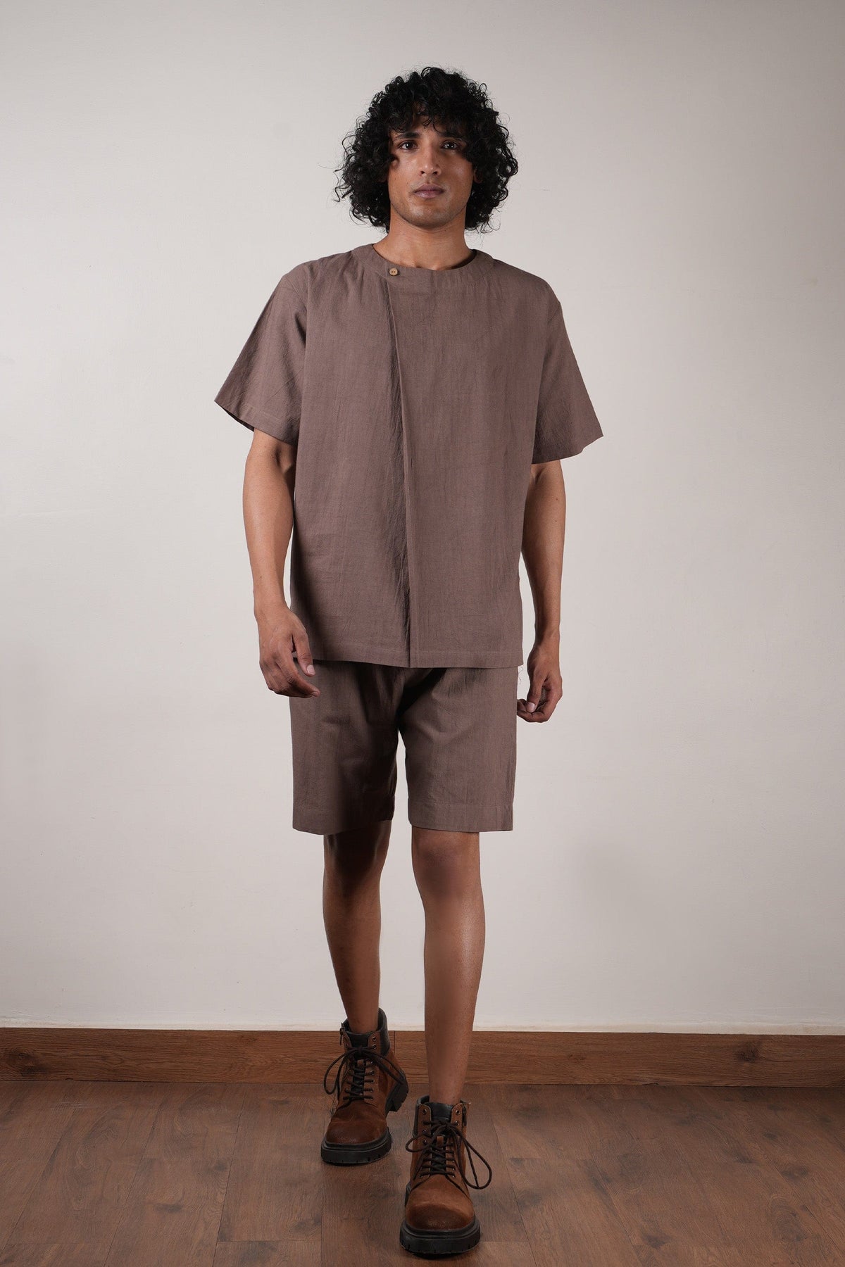 Mati Shirts & Tops S Beige Overlap Men's T-Shirt