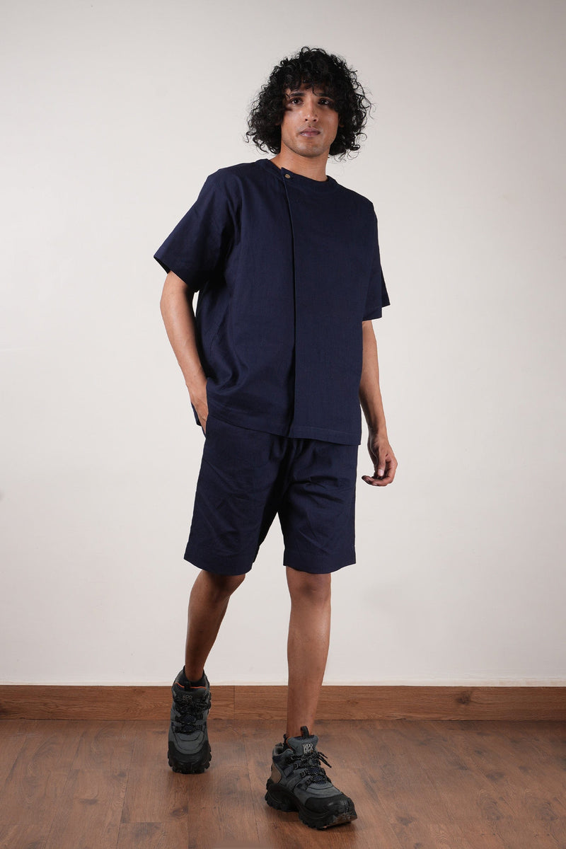 Mati Shirts & Tops S Blue Overlap Men's T-Shirt