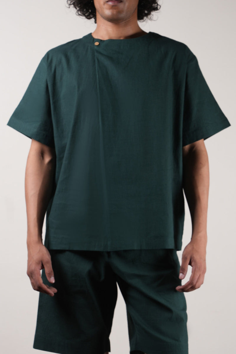 Mati Shirts & Tops S Green Overlap Men's T-Shirt