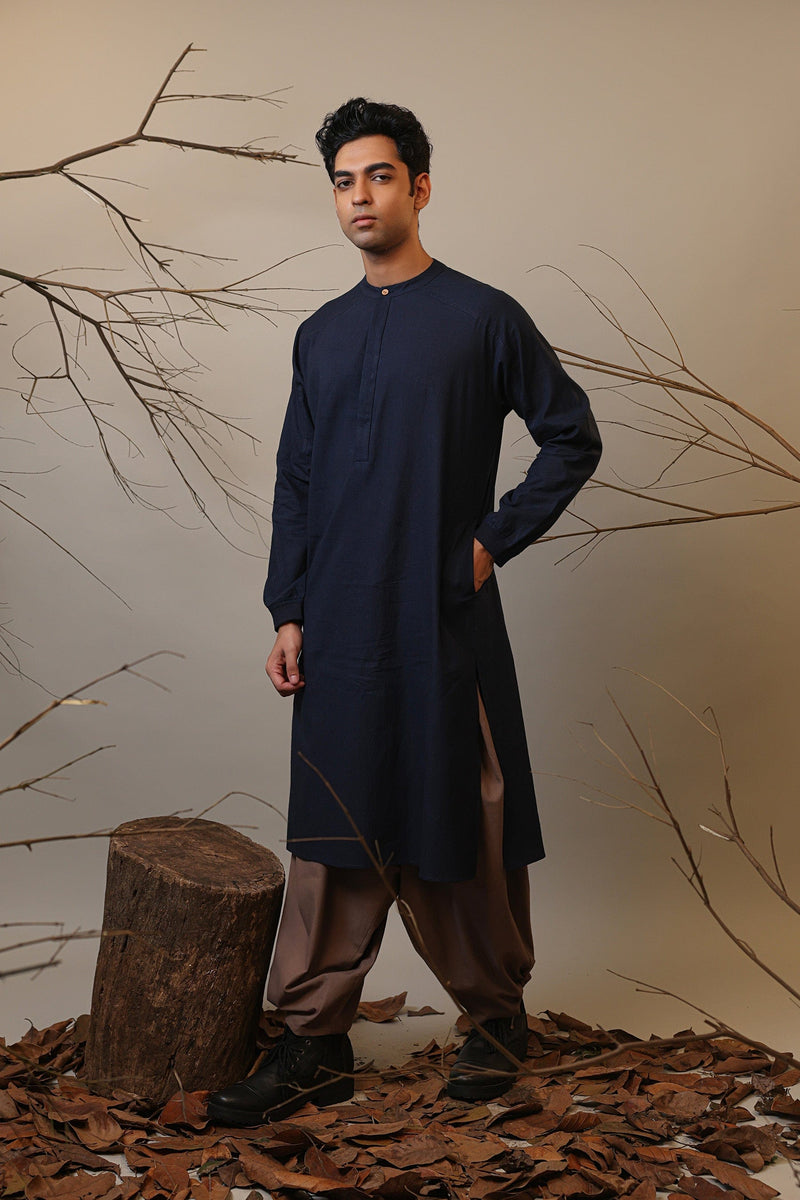 Mati Shirts & Tops S Men's Raglan Blue Kurta