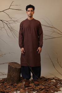 Mati Shirts & Tops S Men's Raglan Brown Kurta