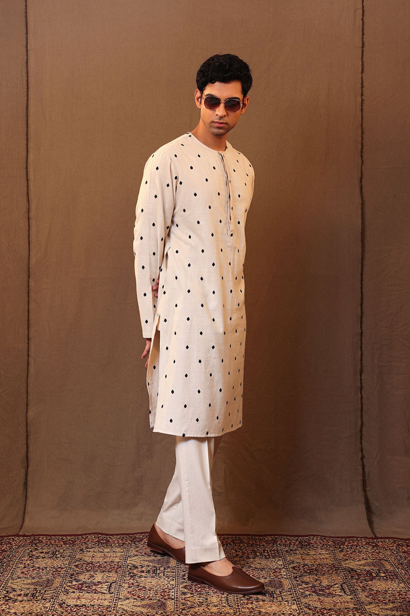 Mati Shirts & Tops S Off-White EMB SB Cotton Kurta