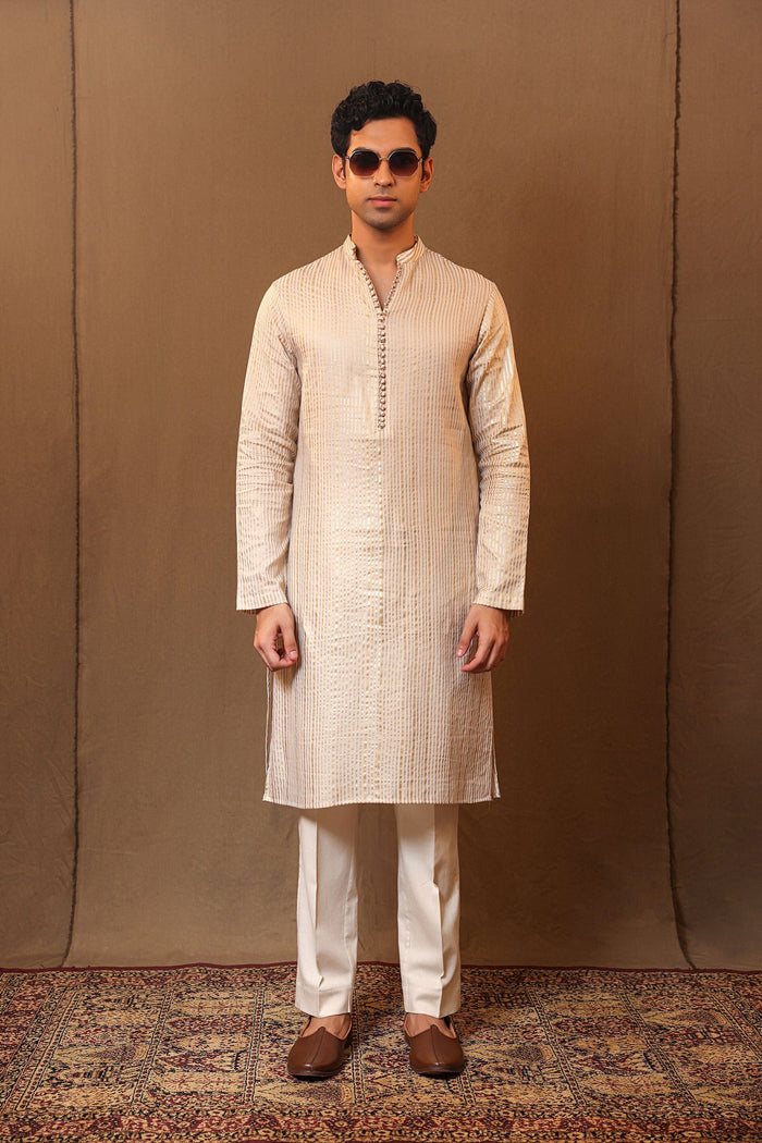 Mati Shirts & Tops S Off-White STR Buttoned Kurta