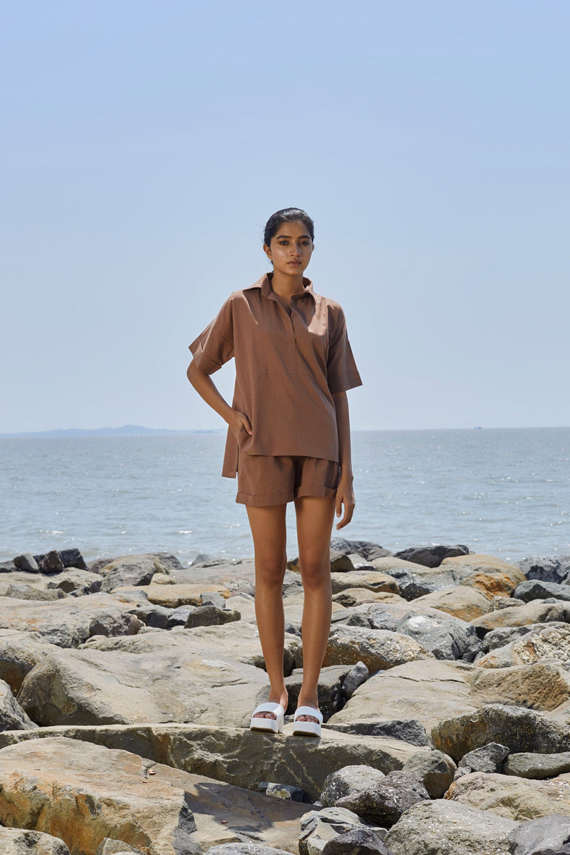 Mati TOPS XS Beige Ekin Shirt