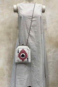 Mati Accessories Medium / Oatmeal / Linen Dual Spade Oatmeal Clutch