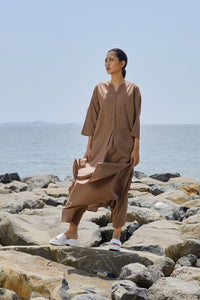 Mati Apparel & Accessories Beige V-Neck Tunic