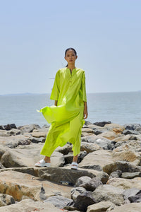 Mati Apparel & Accessories Neon Green V-Neck Tunic